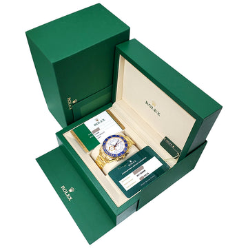 2015 Rolex Yacht-Master II Yellow Gold Blue Ceramic Bezel 44mm Watch 116688 Box/Papers/Service Papers