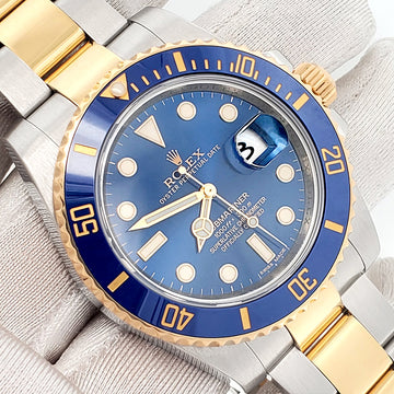 Rolex Submariner 40mm 116613LB Yellow Gold/Steel Blue Dial Watch Box/Papers/Tag