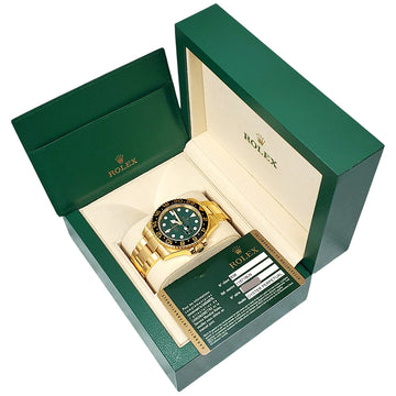 2014 Rolex GMT-Master II Green Dial 116718LN Yellow Gold 40mm Watch Box Papers