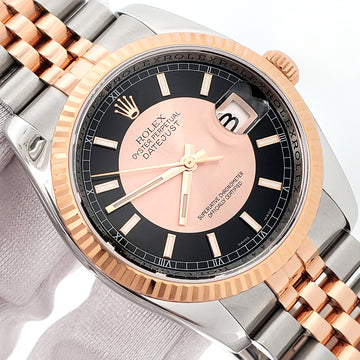 Rolex Datejust Tuxedo Dial 2-Tone Rose Gold/ Steel 36mm Watch 116231 Box Papers