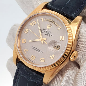 Rolex President Day-Date Yellow Gold 36mm Factory Cream Jubilee Arabic Watch Box Service Papers 18038