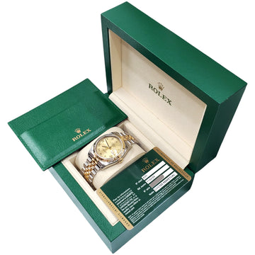 2008 Stickered Rolex Datejust 2-Tone Champagne Roman Dial Jubilee 36mm 116233 Watch Box Papers