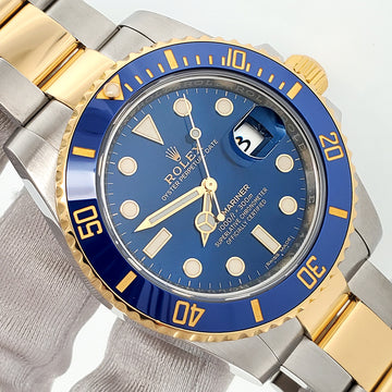 2018 Rolex Submariner 116613LB Yellow Gold/Steel Blue Dial 40mm Watch Box Papers