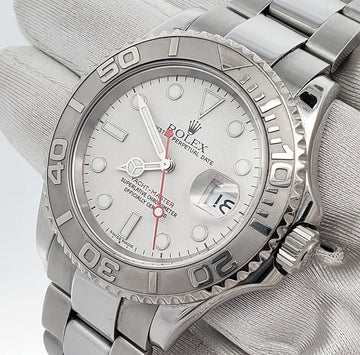 Rolex Yacht-Master 40mm Platinum Bezel Steel Watch 16622