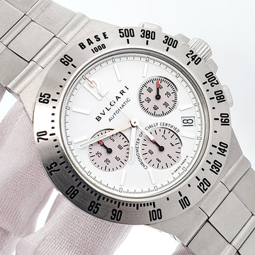 Bvlgari Diagono Tachymetric CH 40 S TA Chronograph White Dial Steel 40mm Watch