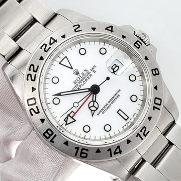 Undated Rolex Explorer II Polar White Steel Oyster 40mm Watch 16570 Box Papers