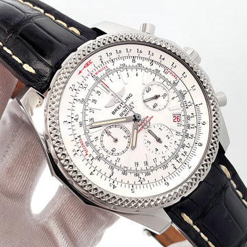 2003 Breitling Bentley Motors Chronograph Special Edition White Dial Steel 49mm Watch A25362 Box Papers