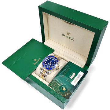 2022 Rolex Submariner Date 41mm Blue Dial Yellow Gold/Steel Oyster Watch 126613LB Box/Papers