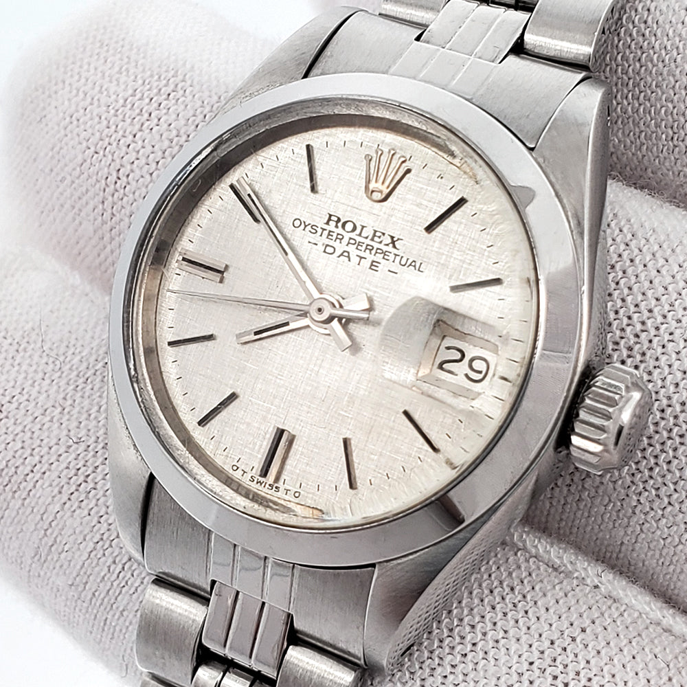 Rolex Oyster Perpetual Lady Date 26mm 6916 Silver Dial Steel Jubilee Watch