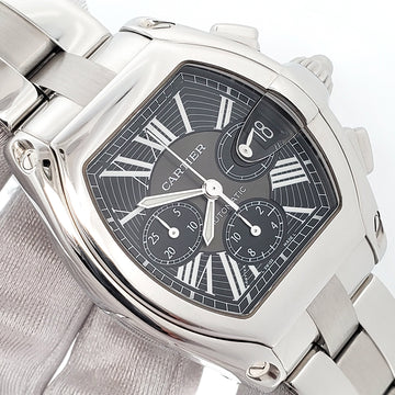 Cartier Roadster Black Roman XL Chronograph 43mm Steel Watch W62019X6 2618