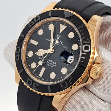 2023 Unworn Rolex Yacht-Master 42mm 226658 Black Dial Oysterflex Strap Yellow Gold Watch Box Papers