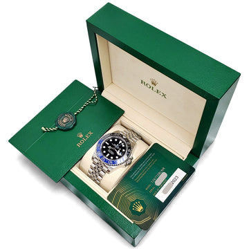 2023 Rolex GMT-Master II Batgirl Blue/Black Bezel Jubilee Steel 40mm Watch 126710BLNR Box/Papers