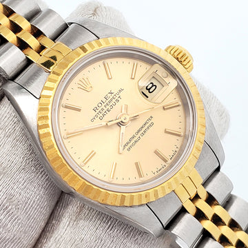 Rolex Datejust 2-tone Yellow Gold/Steel Champagne Index Jubilee 26mm Watch 69173 Papers