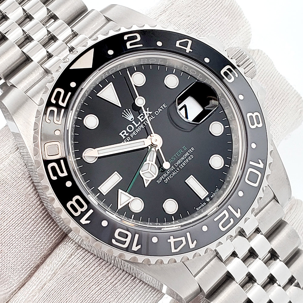 2024 Rolex GMT Master II Black Gray Bruce Wayne Jubilee Steel 40mm Watch 126710GRNR Box Papers Tag