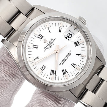 Rolex Oyster Perpetual Date 34mm Steel Smooth Bezel Watch 15200