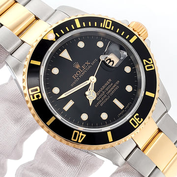 2008 Rolex Submariner Date 16613 Yellow Gold/Steel Black Dial 40mm Watch Box Papers