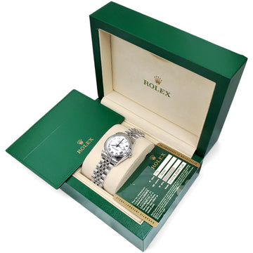 2014 Rolex Datejust White Roman Dial Steel Jubilee 31mm Watch 178240 Box Papers