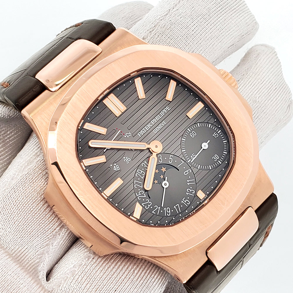 Patek Philippe Nautilus 40mm Rose Gold Watch 5712R-001 Box Papers