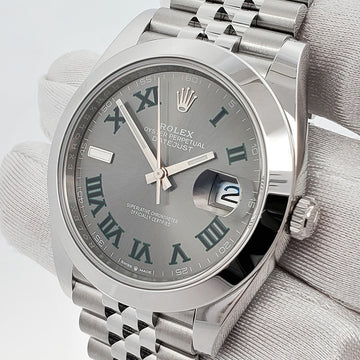 2024 Unworn Rolex Datejust 41 126300 Wimbledon Slate Roman Steel Jubilee Watch Box Papers