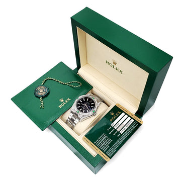 Rolex Datejust II 41mm Black Index Dial Custom 3.2ct Diamond Bezel/Lugs Steel Oyster Watch 116300 Box/Papers/Appraisal
