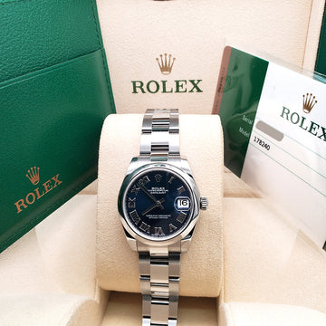 2018 Rolex Datejust Midsize Blue Roman Dial Steel 178240 31mm Watch Box Papers