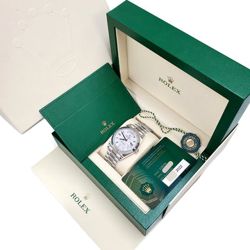 2022 Rolex President Day-Date Meteorite Baguette Diamond Dial Platinum 40mm Watch 228206 Box Papers