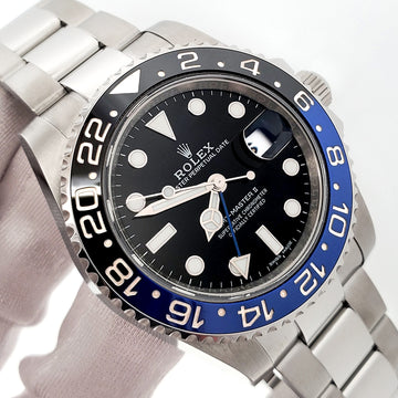 2017 Rolex Batman GMT-Master II 40mm Blue/Black Ceramic Bezel Steel Oyster Watch 116710BLNR Box/Papers/Tag