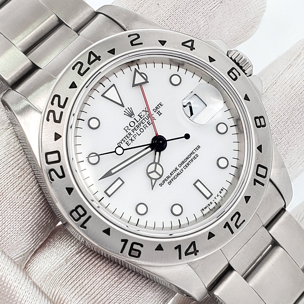 Rolex Explorer II 40mm Polar White Dial Steel Watch – 16570