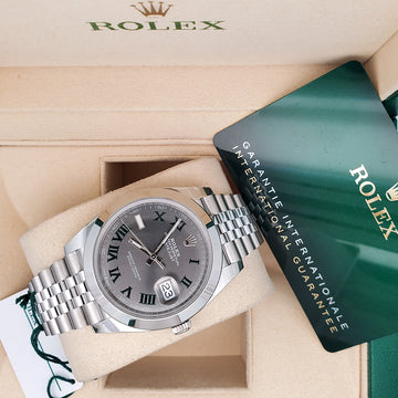 2024 Unworn Rolex Datejust 41 126300 Wimbledon Slate Roman Steel Jubilee Watch Box Papers