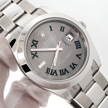 2026 Unworn Rolex Datejust 41 126300 Wimbledon Grey Slate Roman Steel Oyster Watch Box/Papers/Tag