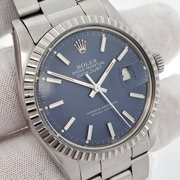 Rolex Datejust 36mm 16030 Blue Index Dial Steel Oyster Watch