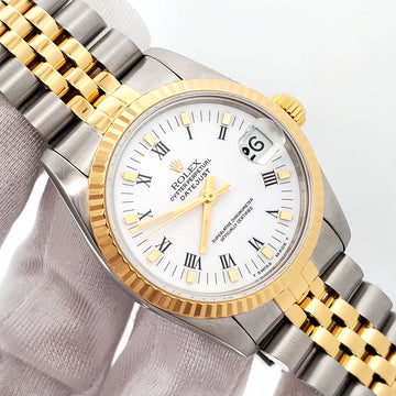1994 Rolex Datejust 31mm White Roman 2-Tone Yellow Gold/Steel Jubilee Watch 68273 Papers