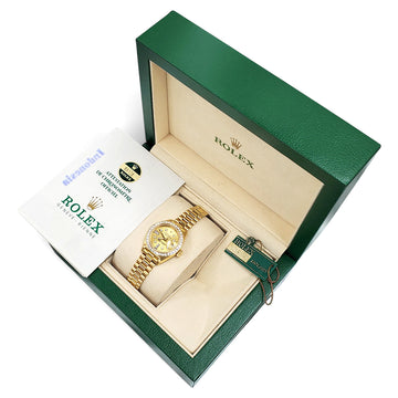1983 Rolex President Custom Diamond Bezel/Dial 26mm  Yellow Gold Watch 69178 Box/Papers/Tag