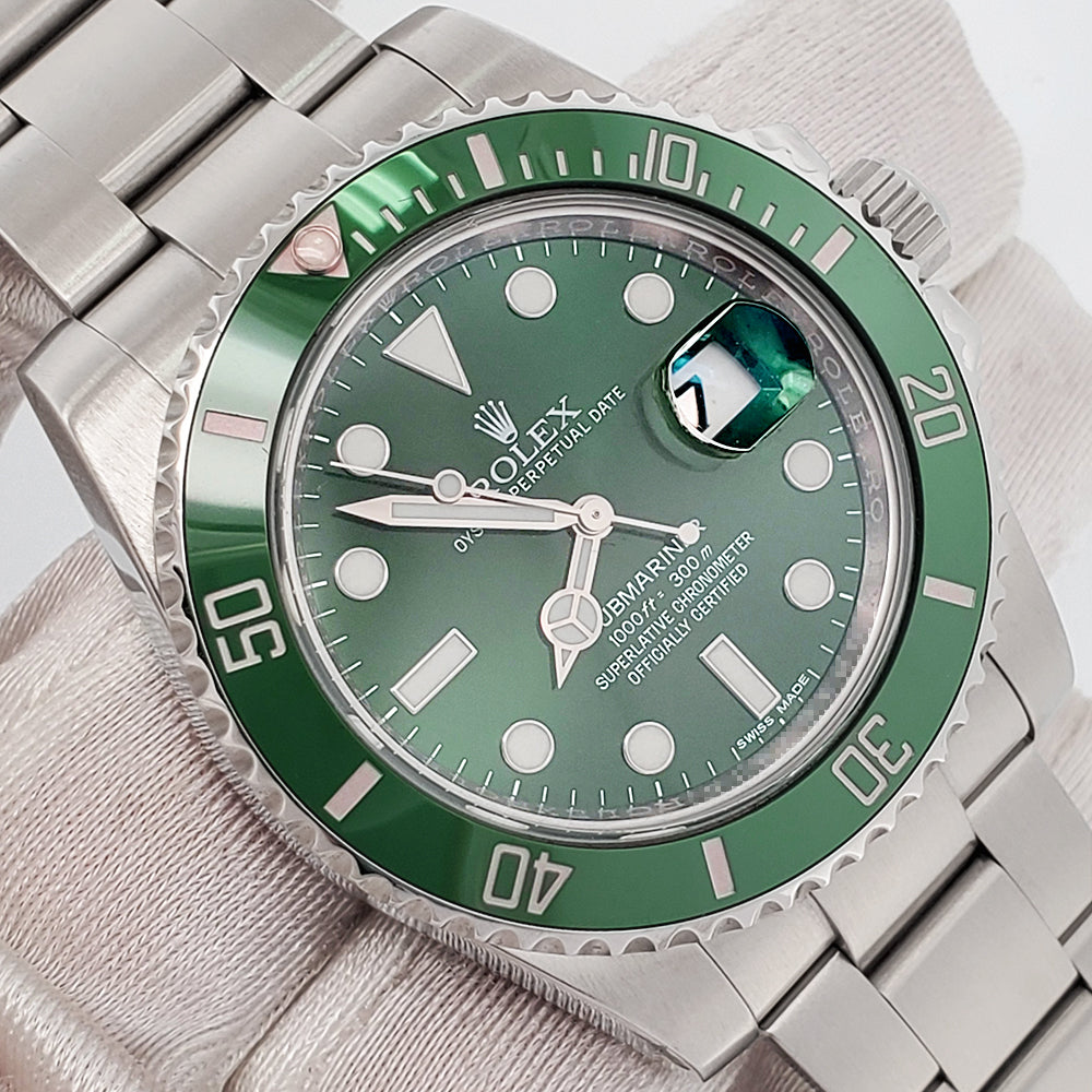 2016 Rolex Submariner "Hulk" Green 40mm Stainless Steel Watch 116610LV Box/Papers/Tag