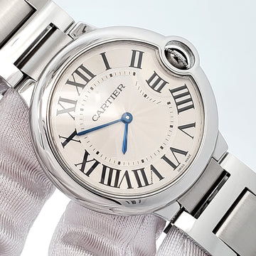 Cartier Ballon Bleu 36mm Silver Dial Quartz Steel Watch W69011Z4 3005