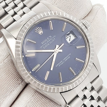 Rolex Datejust 36mm 16030 Blue Index Dial Steel Jubilee Watch