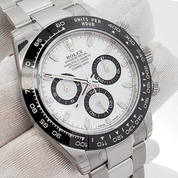 Unworn Rolex Cosmograph Daytona 40mm White Panda Index Dial Steel Watch 116500LN 2023 Box Papers
