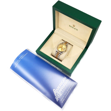 1995 Rolex Datejust 16233 Factory Champagne Diamond Dial Yellow Gold/Steel Jubilee 36mm Watch Box/Appraisal