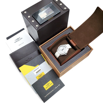 2016 Breitling Superocean II White Dial Steel 42mm Watch A17365 Box Papers