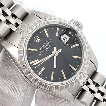 Rolex Oyster Perpetual Lady Date 26mm 69240 Black Index Dial Steel Jubilee Watch Box Papers