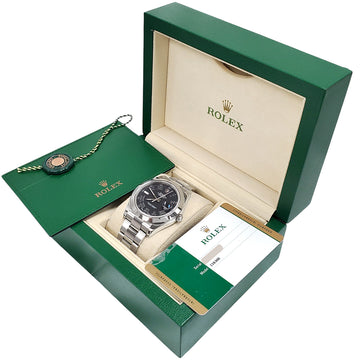 2017 Rolex Datejust II Rhodium Grey Roman Dial Steel 41mm Watch 116300 Box Papers