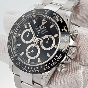 Unworn Rolex Cosmograph Daytona 40mm 116500LN Ceramic Bezel Black Dial Steel Watch 2023 Box Papers