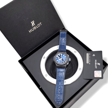 Hublot Big Bang Blue Index Dial 301.CI.7170.LR PVD Ceramic/Titanium 44mm Watch Box Papers