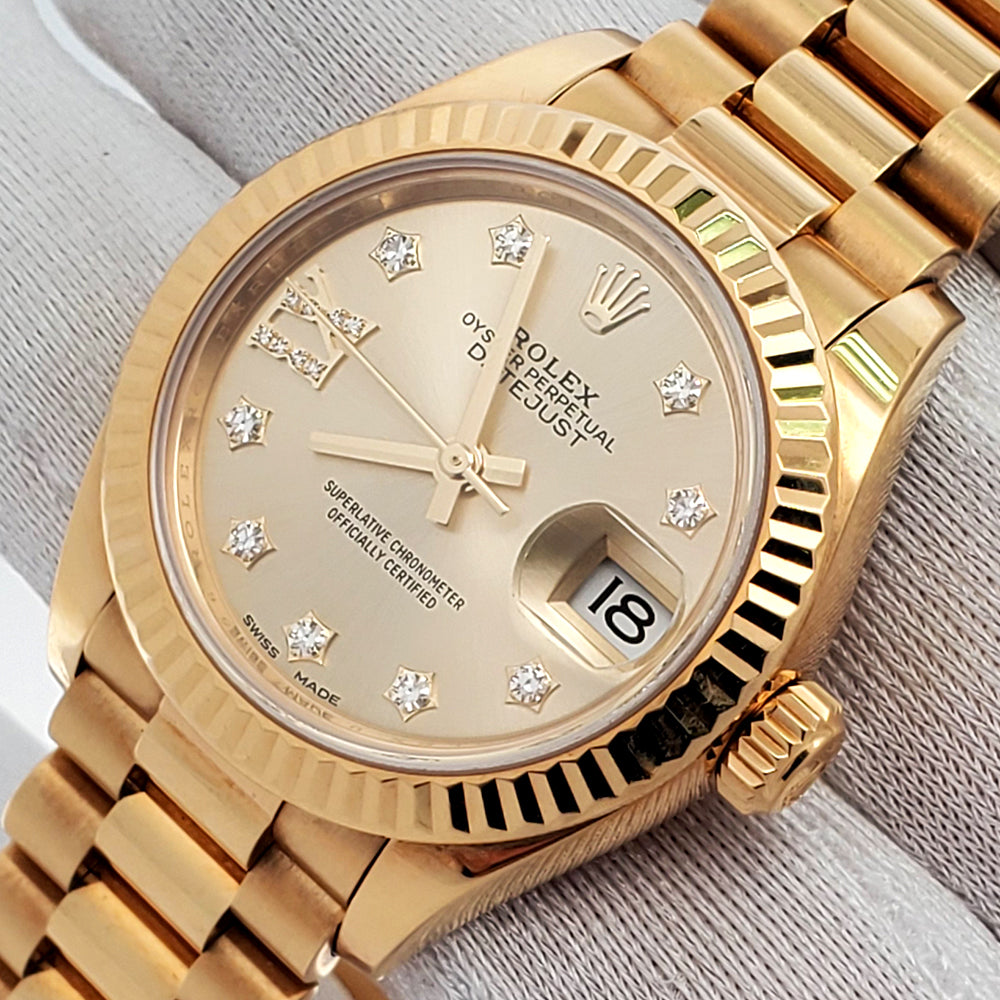 Rolex 28mm President Datejust 279178 Star Champagne Diamond Dial