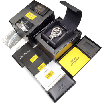 Mint Breitling Colt Chronograph Black Dial Steel 44mm Watch A13388 Box Papers