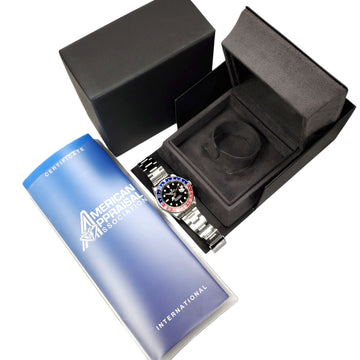 2002 Rolex GMT-Master II Pepsi Bezel Black Dial Steel 40mm Watch 16710