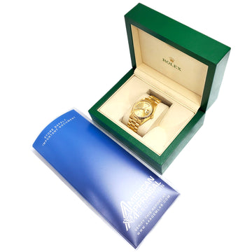 1987 Rolex President Day-Date 36mm Factory Diamond Dial Double-Quick Yellow Gold Watch 18238