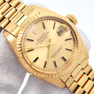 Rolex President Ladies Champagne Index Yellow Gold 26mm Watch 6917 Papers