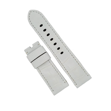 Panerai 24mm OEM White Alligator Leather Strap for Tang Buckle