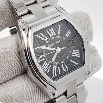 Cartier Roadster 37mm Black Roman Dial Stainless Steel Watch W62025V3 2510